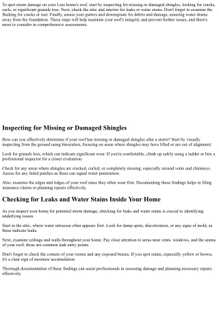How to Spot Storm Damage on Your Lutz Home's Roof