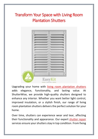 Transform Your Space with Living Room Plantation Shutters