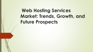Web Hosting Services Market