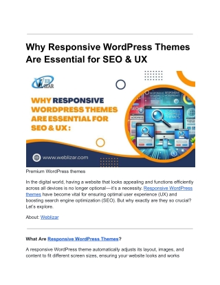 Why Responsive WordPress Themes Are Essential for SEO & UX