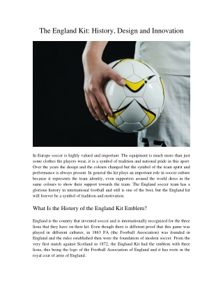The England Kit History Design and Innovation
