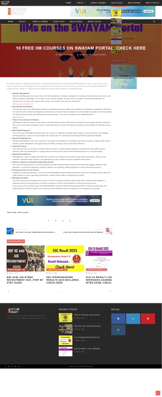 10 Free IIM Courses on SWAYAM Portal, Check Here