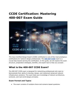 CCDE Certification_ Mastering 400-007 Exam Guide