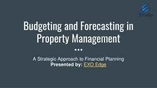 Budgeting and Forecasting in Property Management