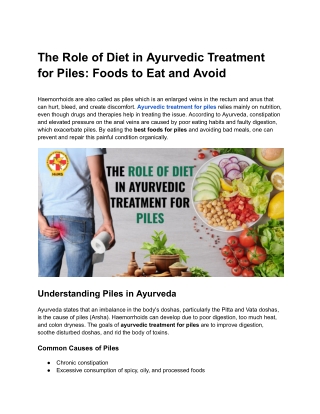 The Role of Diet in Ayurvedic Treatment for Piles_ Foods to Eat and Avoid