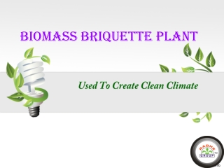 Biomass Briquette Plant Used To Create Clean Climate