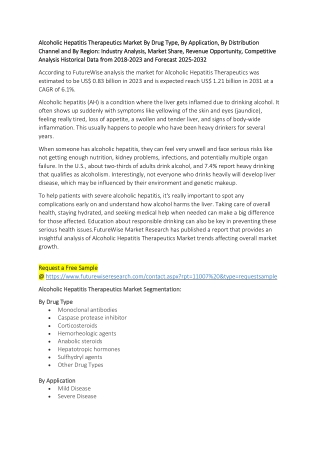 Future of Alcoholic Hepatitis Therapeutics: Market Growth & Innovation
