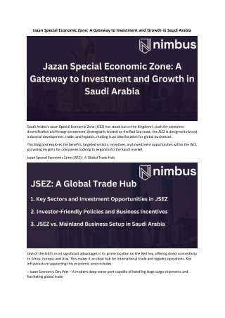 Jazan Special Economic Zone - Nimbus
