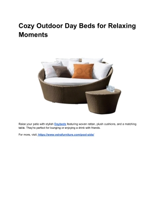 Cozy Outdoor Day Beds for Relaxing Moments