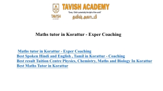 Maths tutor in Korattur - Exper Coaching