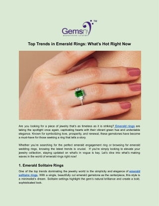 Top Trends in Emerald Rings_ What’s Hot Right Nowuest Post