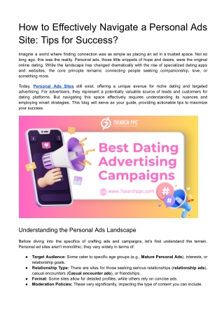 How to Effectively Navigate a Personal Ads Site: Tips for Success?