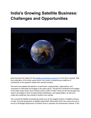India's Growing Satellite Business_ Challenges and Opportunities