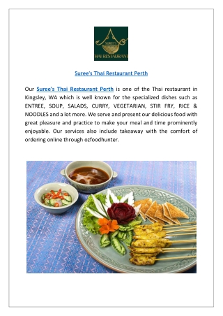 Suree's Thai Restaurant Perth Kingsley Menu | Order Online