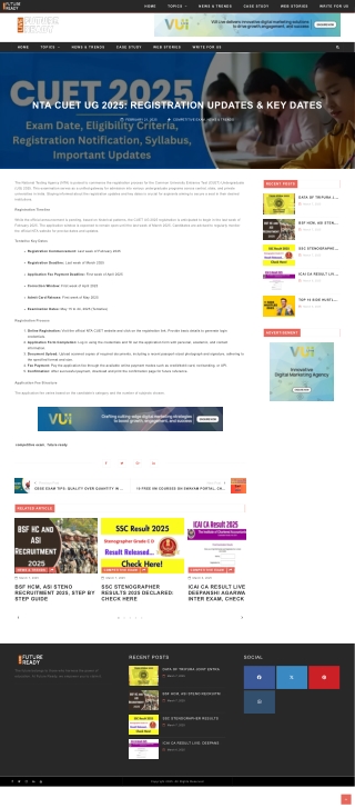 NTA CUET UG 2025 Registration Updates & Key Dates