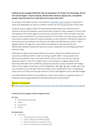 Next-Generation Therapeutics: Exploring the Antibody Drug Conjugate Market