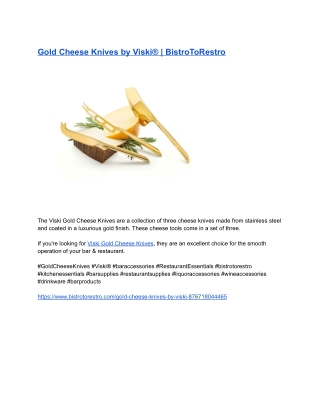 Gold Cheese Knives by Viski® _ BistroToRestro