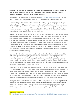 Market Insights: The Rising Demand for a-Si X-ray Flat Panel Detectors in Health