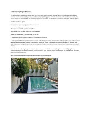 Landscape lighting installation