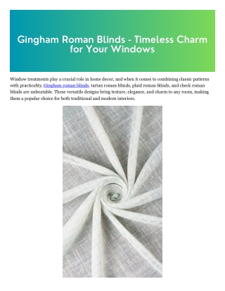 Tartan roman blinds