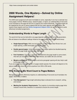 Online Assignment Helpers USA