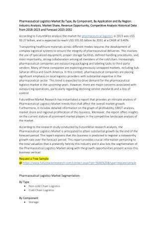 Pharmaceutical Logistics Market: Supply Chain Challenges & Solutions
