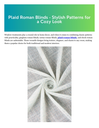 Plaid roman blinds