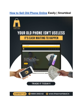 How to Sell Old Phone Online Easily _ Smartdeal