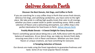deliver donuts Perth
