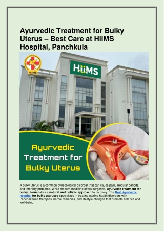 Ayurvedic Treatment for Bulky Uterus