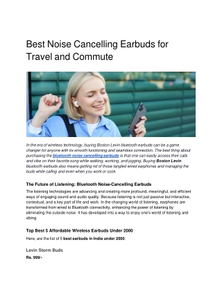 Best Noise Cancelling Earbuds for Travel and Commute