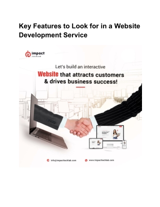 Key Features to Look for in a Website Development Service