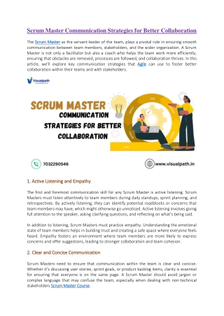 Scrum Master Certification Online - Scrum Master Course