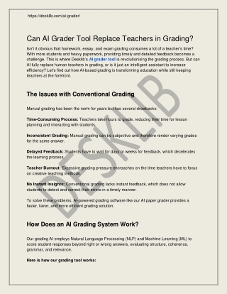 Can AI Grader Tool Replace Teachers in Grading