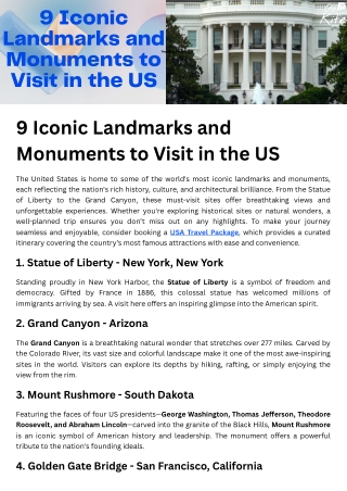 9 Iconic Landmarks and Monuments to Visit in the US