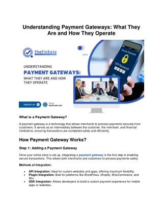 Understanding Payment Gateways: What They Are and How They Operate