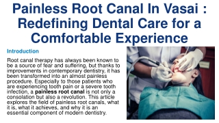 Painless Root Canal In Vasai