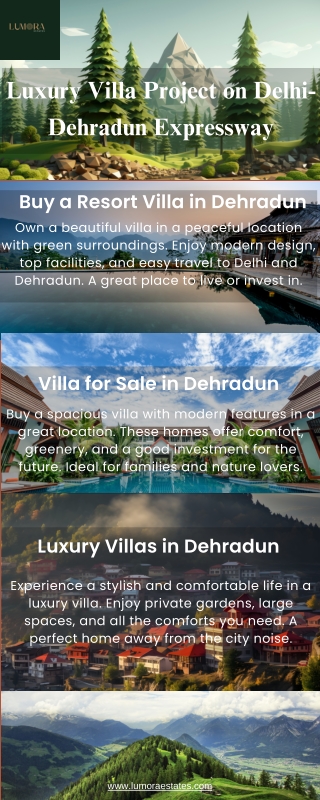 Luxury Villas in Dehradun – A Lifestyle of Elegance at Lumora Estates