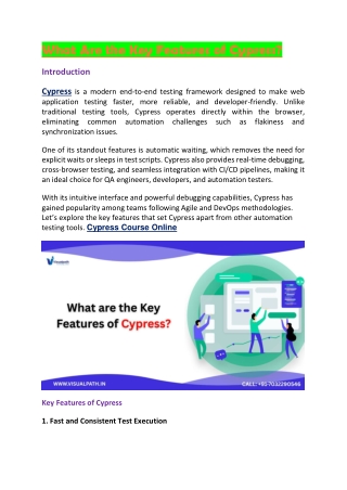 The Best Cypress Training in Bangalore - 2025