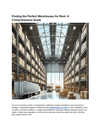 Finding the Perfect Warehouses for Rent_ A Comprehensive Guide