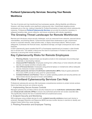 Portland Cybersecurity Services_ Securing Your Remote Workforce