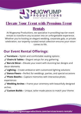 Mugwump Productions Trusted Event Rentals Across the Southeast and Beyond