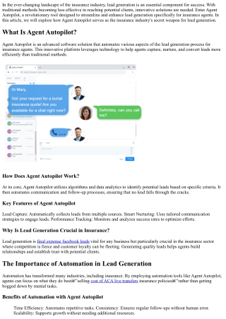 Agent Autopilot The Insurance Industry_s Secret Weapon for Lead Generation
