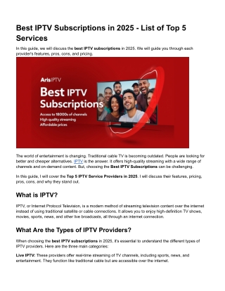 Best IPTV Subscriptions in 2025 – Top 5 Services Ranked