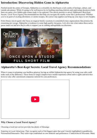 Alpharetta’s Best-Kept Secrets: Local Travel Agency Recommendations