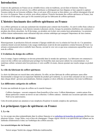 L’histoire fascinante des coffrets spiritueux en France