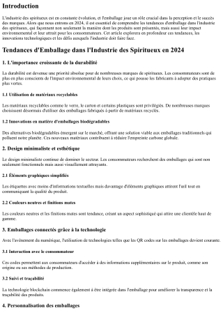 Tendances d'Emballage dans l'Industrie des Spiritueux en 2024