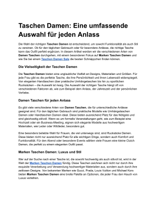 Taschen Damen_ Eine umfassende Auswahl für jeden Anlass