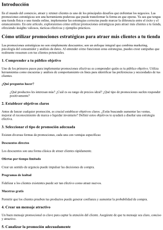 Cómo utilizar promociones estratégicas para atraer más clientes a tu tienda