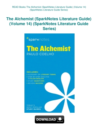 READ Books The Alchemist (SparkNotes Literature Guide) (Volume 14) (SparkNotes Literature Guide Seri